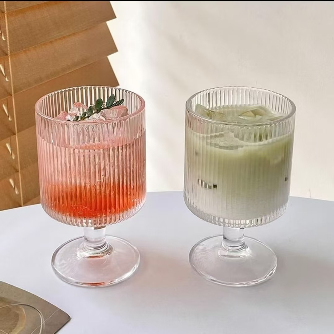 Yujing InS-style straight juice cups, household transparent tall glass cups, sparkling water cups, cocktail drink cups details Picture
