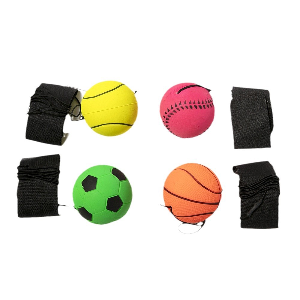The factory sells 6.3 cm eco-friendly rubber hand-thrown foam fluorescent elastic wrist balls by itself. Rubber pressure relief and venting ball Item Picture