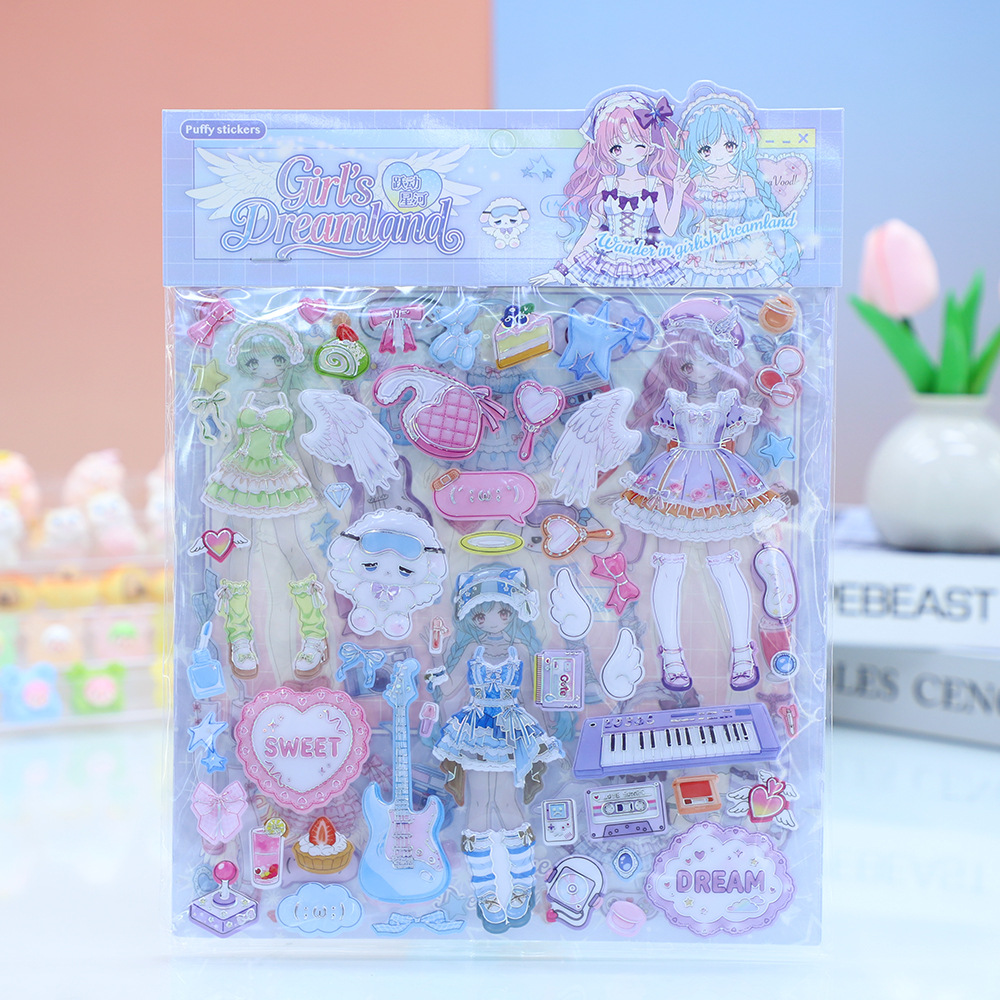 Nuevo estilo princesas cambiantes doble pegatinas divertidas pegatinas decorativas creativas princesas cambiantes diario cambiantes juegos