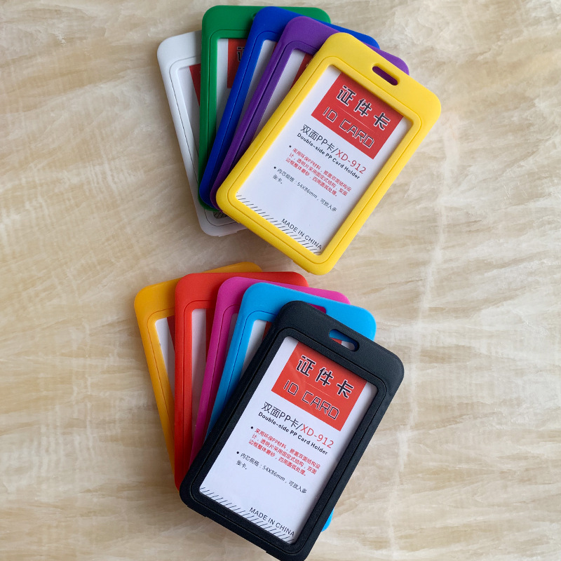 High-quality work ID card, student double-sided flip hard card holder, sliding cover protective case, work ID card, student name card holder