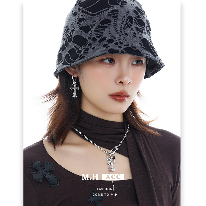 The Royal Crown Cross series earrings, original design sense for women, fashionable, individual, versatile, sweet and cool style earrings wholesale Specification image