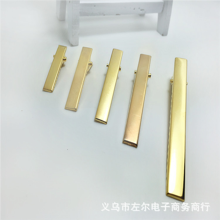 Factory direct supply of golden 4.5/5/6 cm square clip duckbill clip Korean-style children's hair clip accessories details Picture