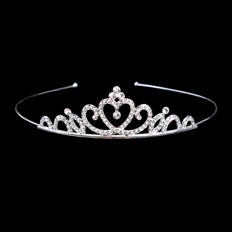 Children's crown headband, girl's birthday headwear, baby's small crown, dance dress, and gold crystal diamond hair accessory details Picture