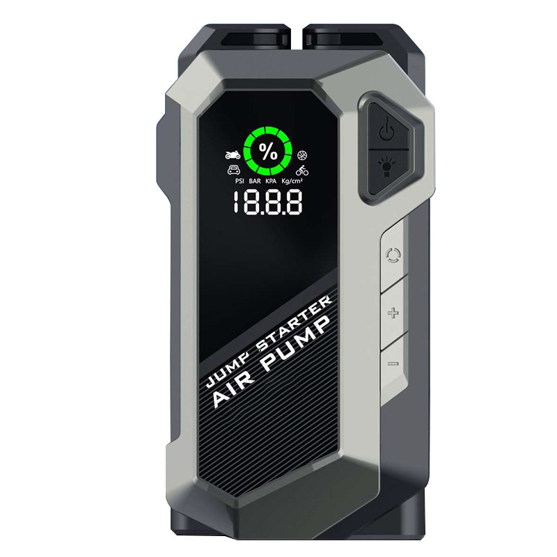 Emergency start power supply for car air pump, multi-functional 12V wireless portable air pump, mobile phone charging and lighting Item Picture