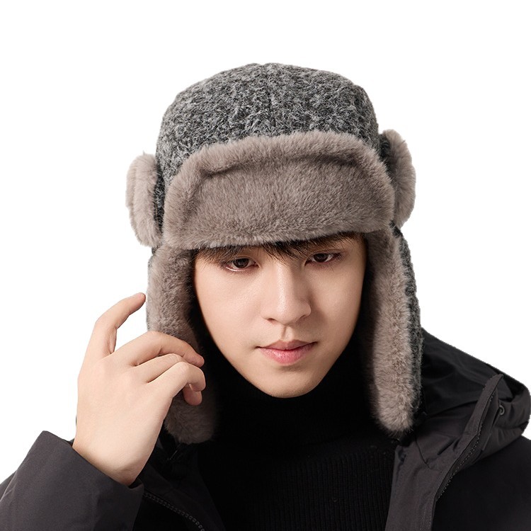 New winter style of Lei Feng hats for boys, with added fleece and thickened, warm ear-protecting caps for babies, and windproof caps for men's and women's cycling Item Picture