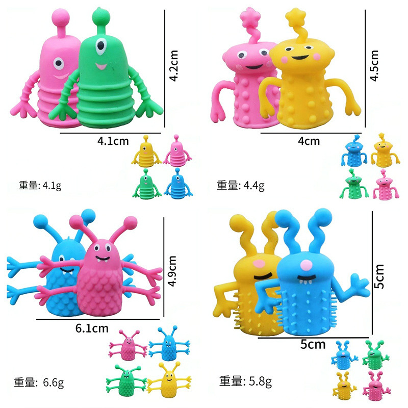 Cross-border prank toys, little devil finger dolls, rainbow-colored little monster finger figurines, venting little toys Specification image
