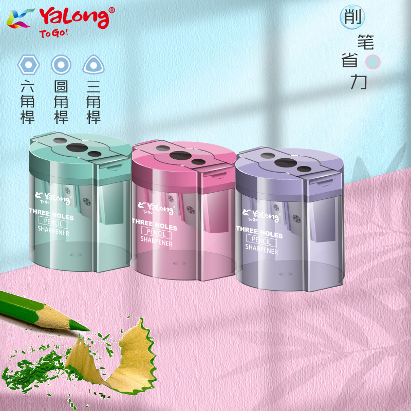 Cross-border manufacturer wholesale and direct sales of children's stationery pencil sharpeners, three-hole transparent pencil sharpeners, creative pencil sharpeners Application Scenario