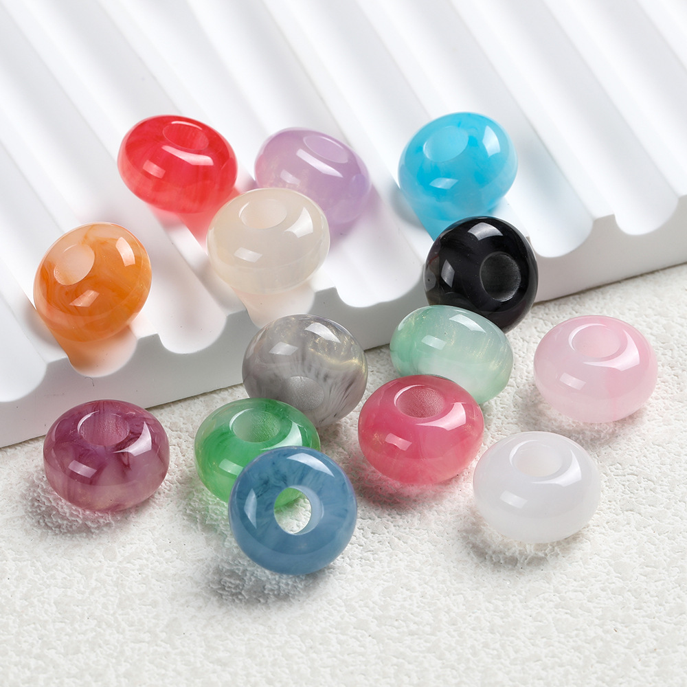 14*8 color translúcido dorado ábaco de gran apertura cuentas compartidas perlas perlas de resina perlas sueltas accesorios DIY bolsos hechos a mano accesorios de ropa Application Scenario