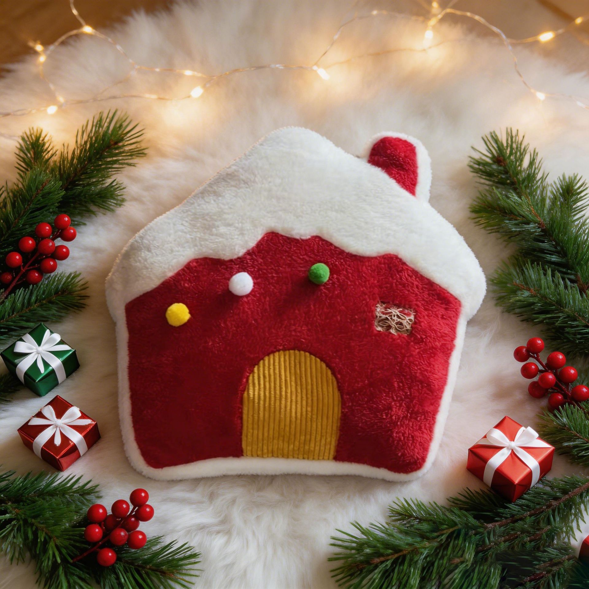 Comercio exterior transfronterizo casa de nieve de navidad muñeco de nieve almohada almohada de navidad almohada decorativa ambiente festivo decoración y colocación Specification image