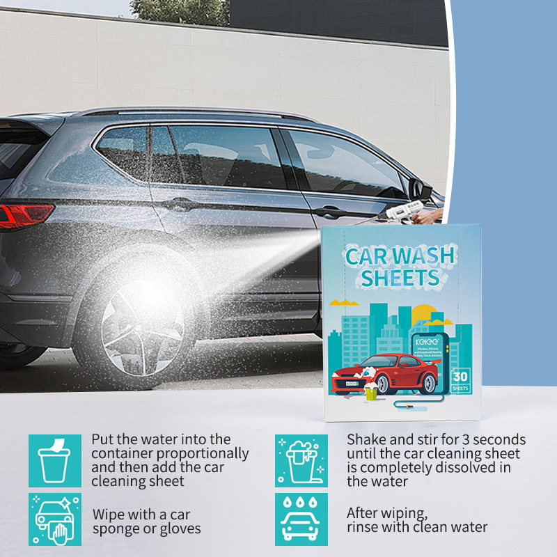 Factory direct supply of car concentrated cleaning car wash tablets, interior agent solid cleaning agent, English packaging details Picture