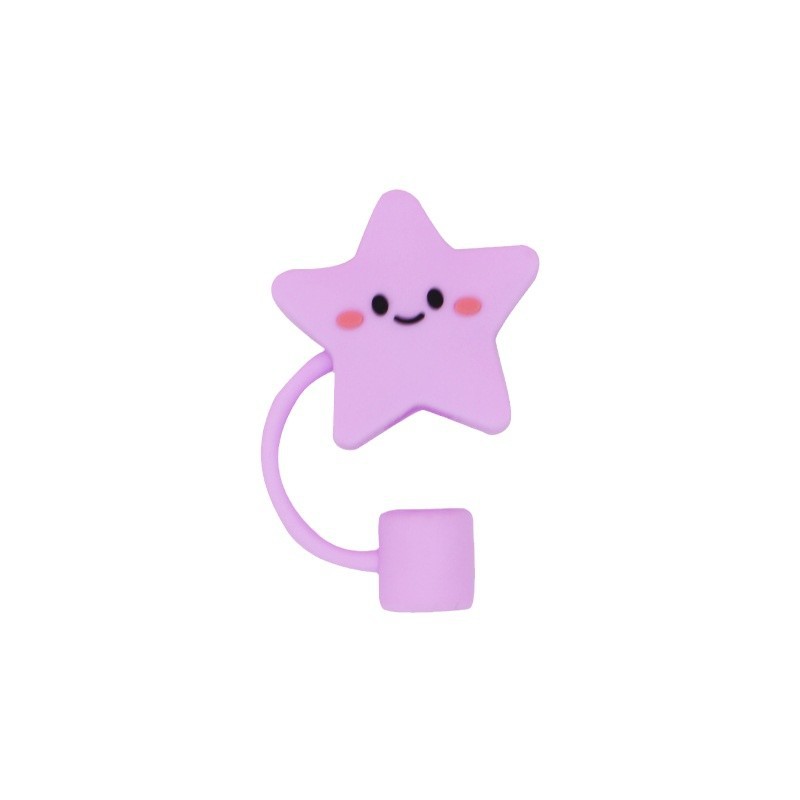 Wholesale of new silicone soft rubber large-diameter 10mm straw cap cartoon doll dust plug PVC straw protective cover Item Picture