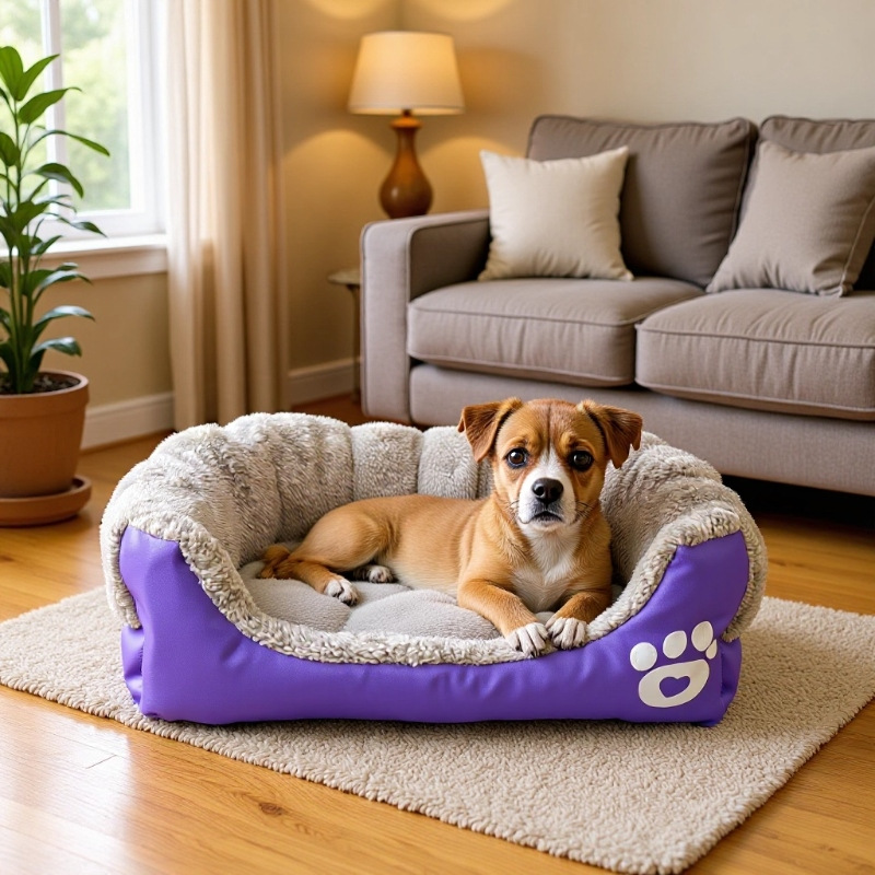 Cross-border candy-colored pet beds, Teddy Bichon Frises, small and medium-sized dogs, all-season universal warm dog beds, wholesale cat beds Application Scenario