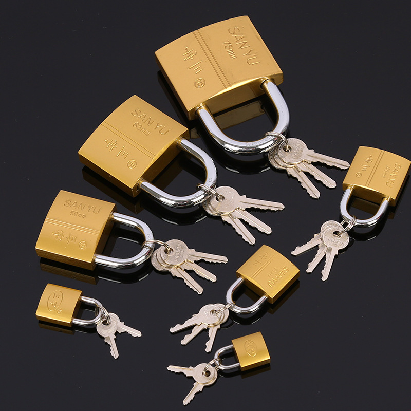 【 Factory Direct Supply 】 Full-opening padlock, copper-like padlock, single-opening multi-specification lock head, household watch box lock, small padlock Application Scenario