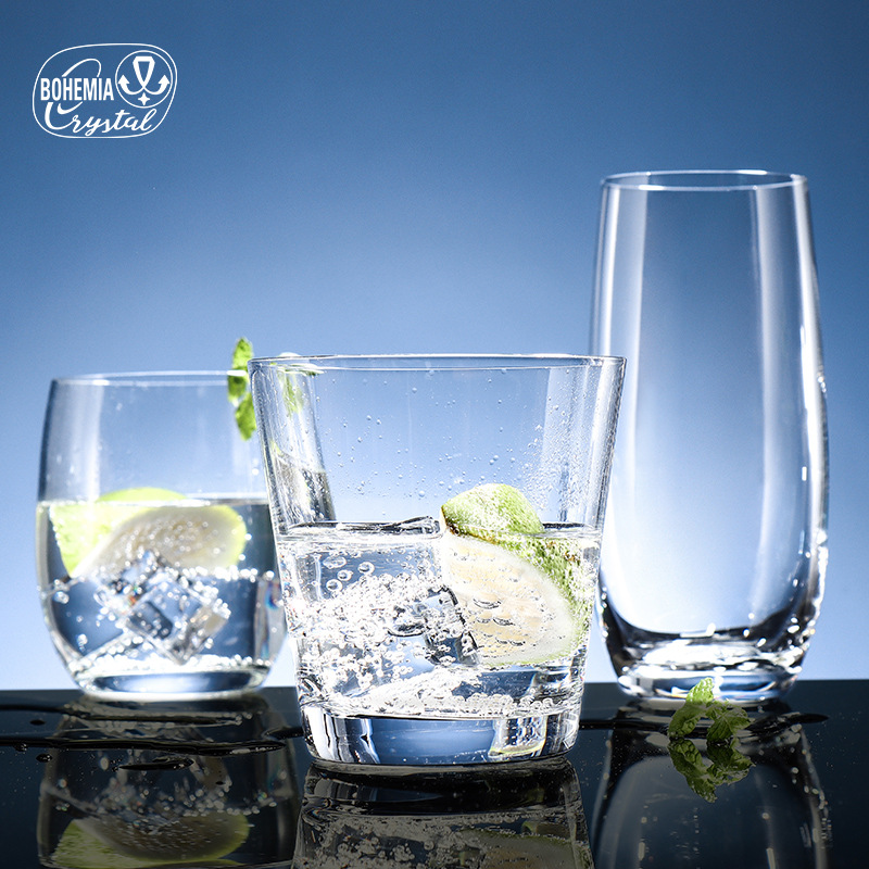 Lex lead-free crystal glass drinking water cup, heat-resistant and high-temperature resistant, household living room glass cup, household hotel details Picture