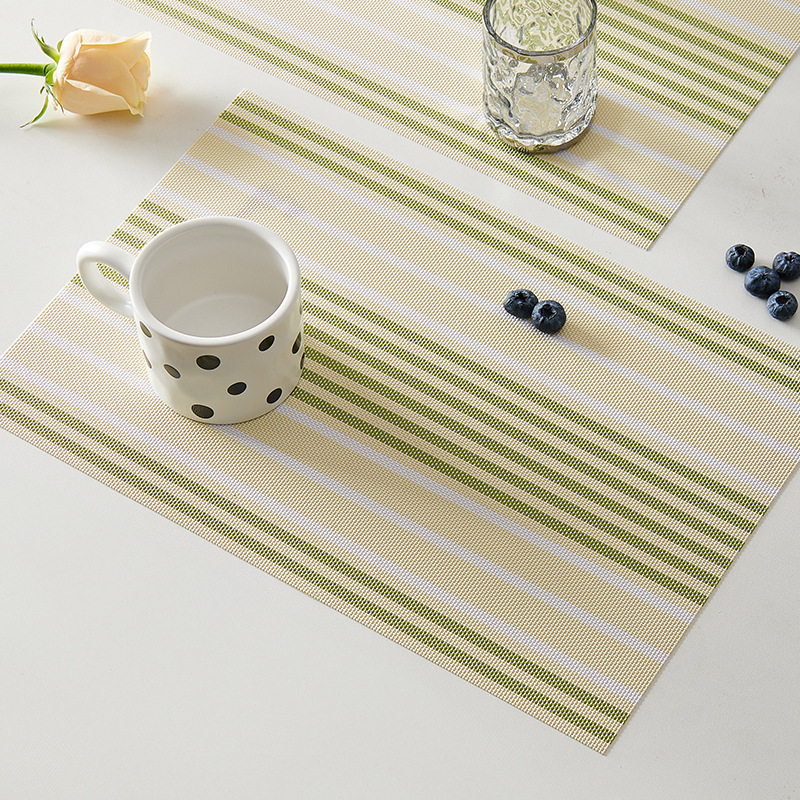 Placemats, coasters, bowl MATS, Western placemats, table MATS, woven heat insulation pads, striped coffee shop household Japanese disposable table MATS