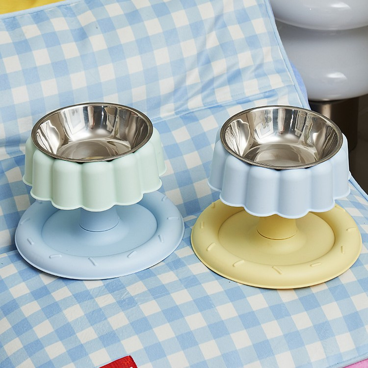 Pet stainless steel anti-knock cat food plate, high rack bowl, pet birthday bowl, dog rice bowl, detachable and easy to clean Specification image