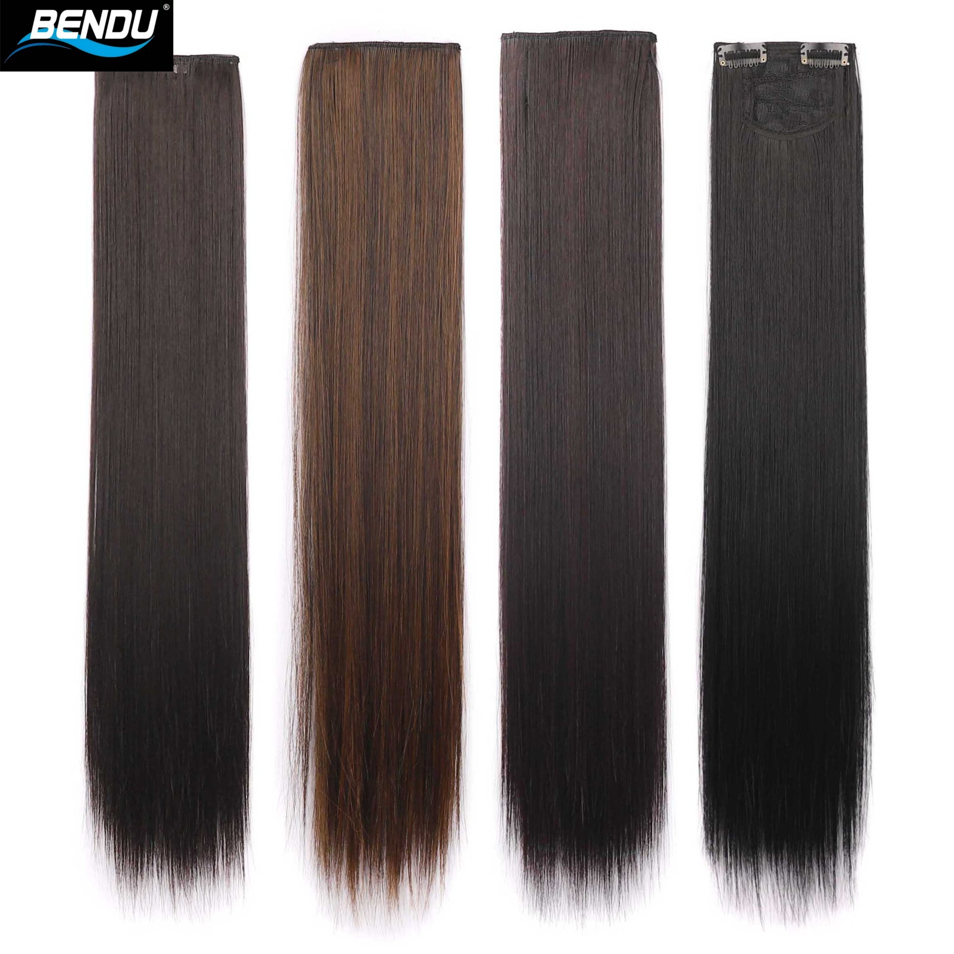 Three-piece long straight hair wig for women, voluminous hair extension pieces