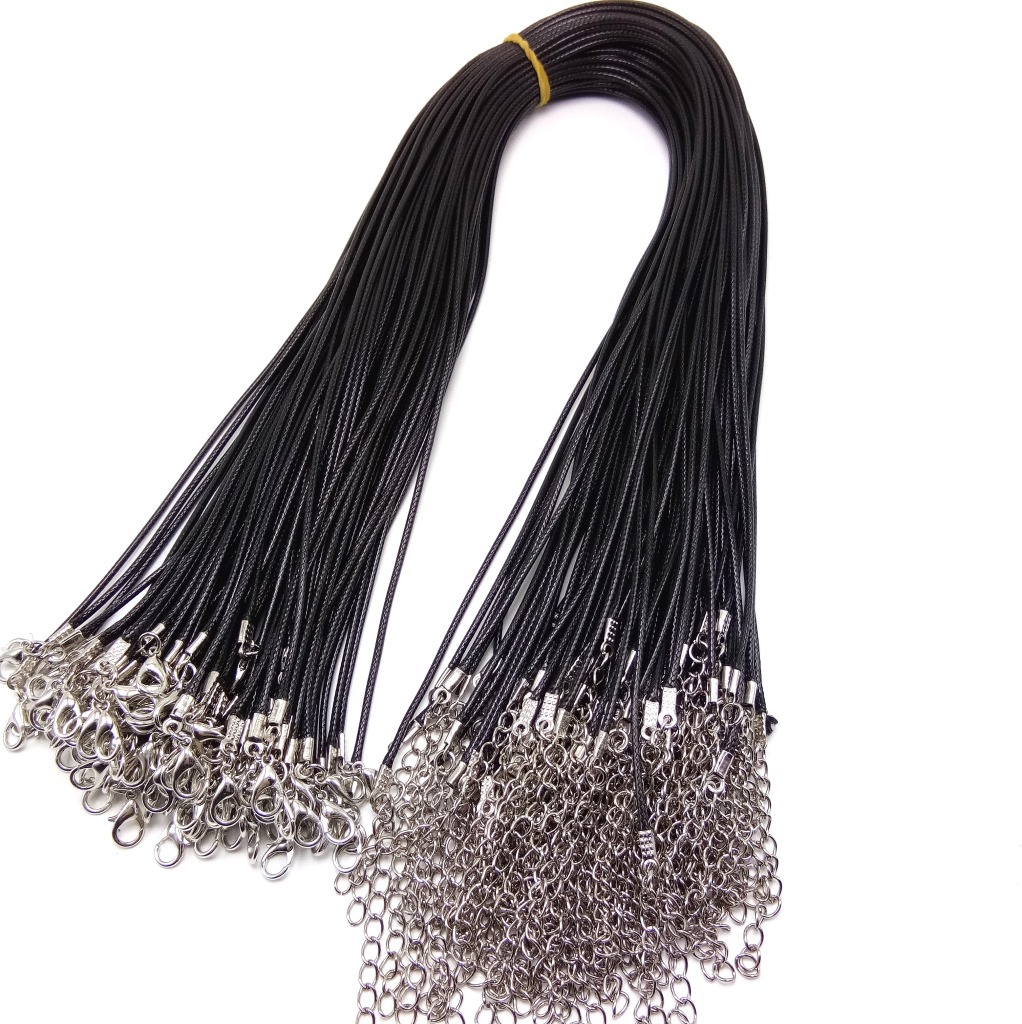 韩国蜡线项链吊坠绳黑绳diy饰品配件蜡线吊绳蜡线项链批发