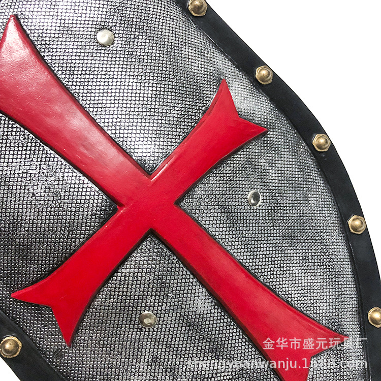New Ancient Roman warrior Crusader shield cosplay adult prop PU round knight children's toy cross shield details Picture
