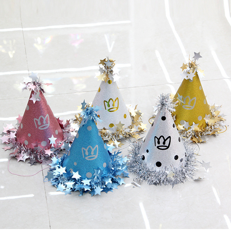 Cross-border Instags-style birthday hats, children's and adults' festival party supplies, baby birthday stars birthday hats