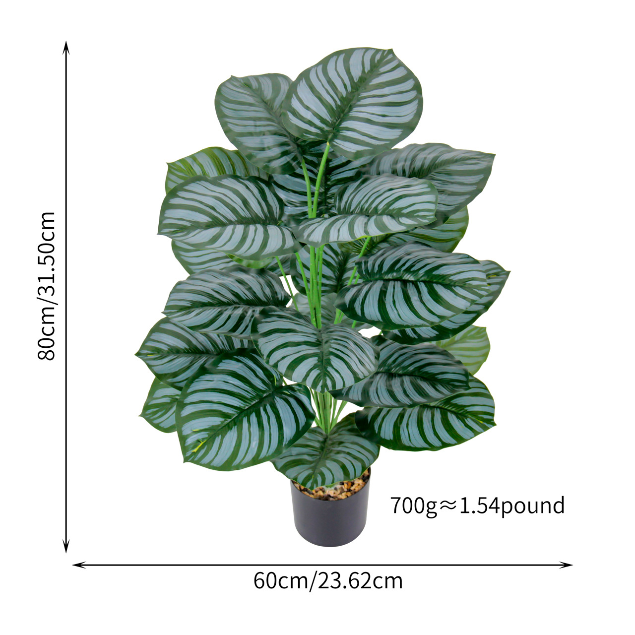 Wholesale of 24-head 80CM injection-molded bone-shot European-style interior decoration and landscaping artificial plants with artificial green plants details Picture