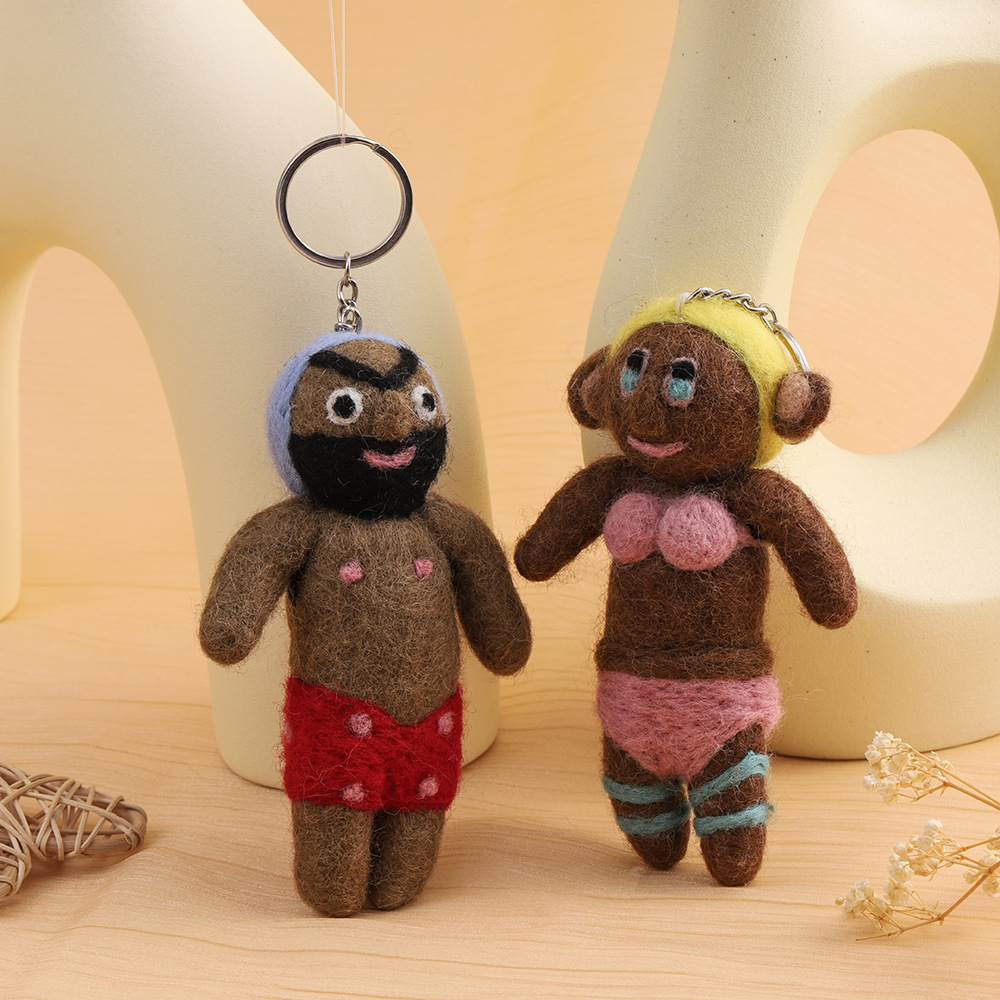 Handmade Nepalese wool felt pendants, three-dimensional plush pendants, car keychain pendants, hanging decorations manufacturer wholesale