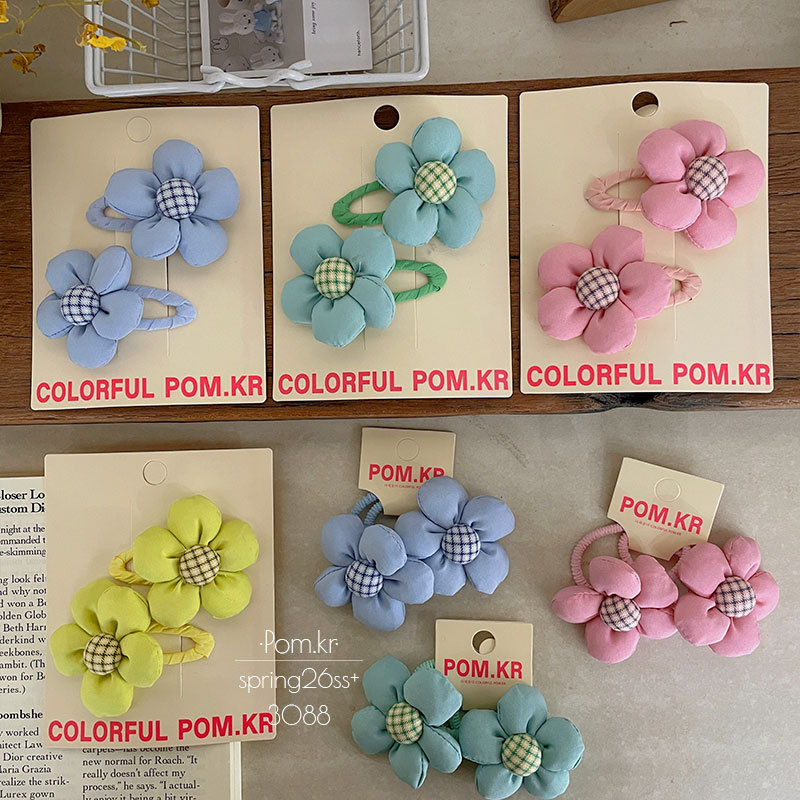Primavera nueva flor paño horquilla niño dulce lateral pelo roto abrazadera bebé elástico cola de caballo cabeza cordón mujer Application Scenario