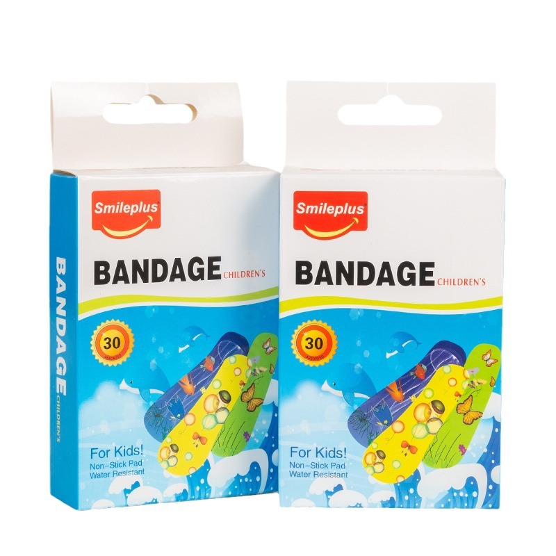 30 pieces of cartoon PE band-aids with various patterns, waterproof stickers, butterfly fish and balloon sets for export Item Picture