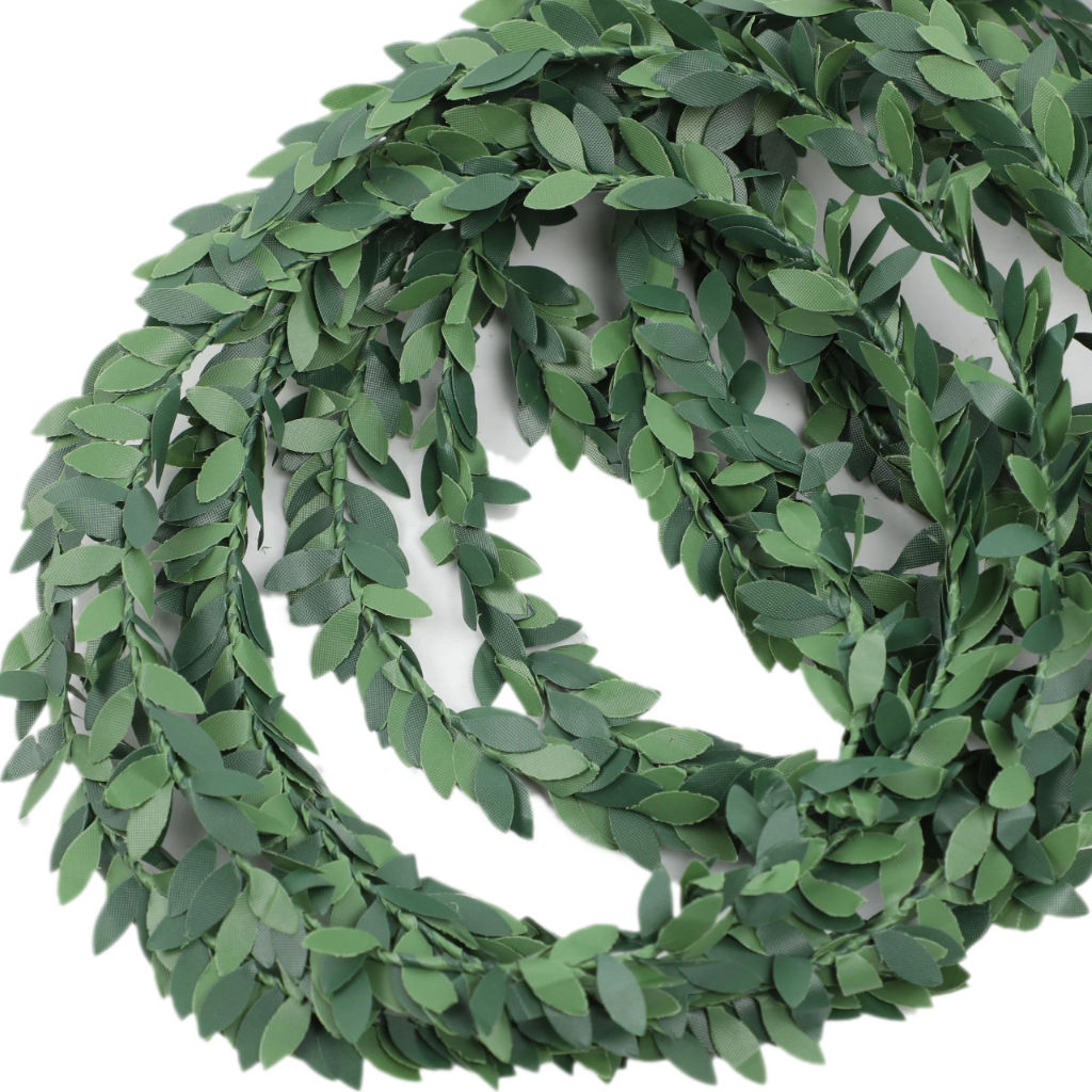 仿真绿植铁丝藤条圣诞花环DIY编织手工藤蔓植物装饰批发配件绿叶