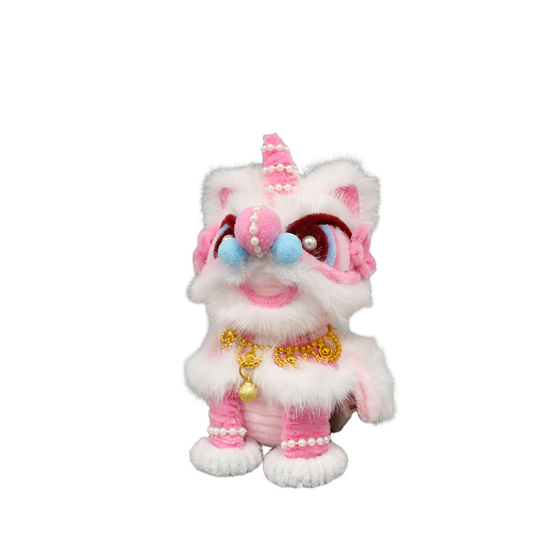 Finished Mid-Autumn Festival traditional Chinese lion dance lanterns, intangible cultural heritage, hand-held twisting sticks, lion dance children's hand-held luminous lanterns Item Picture