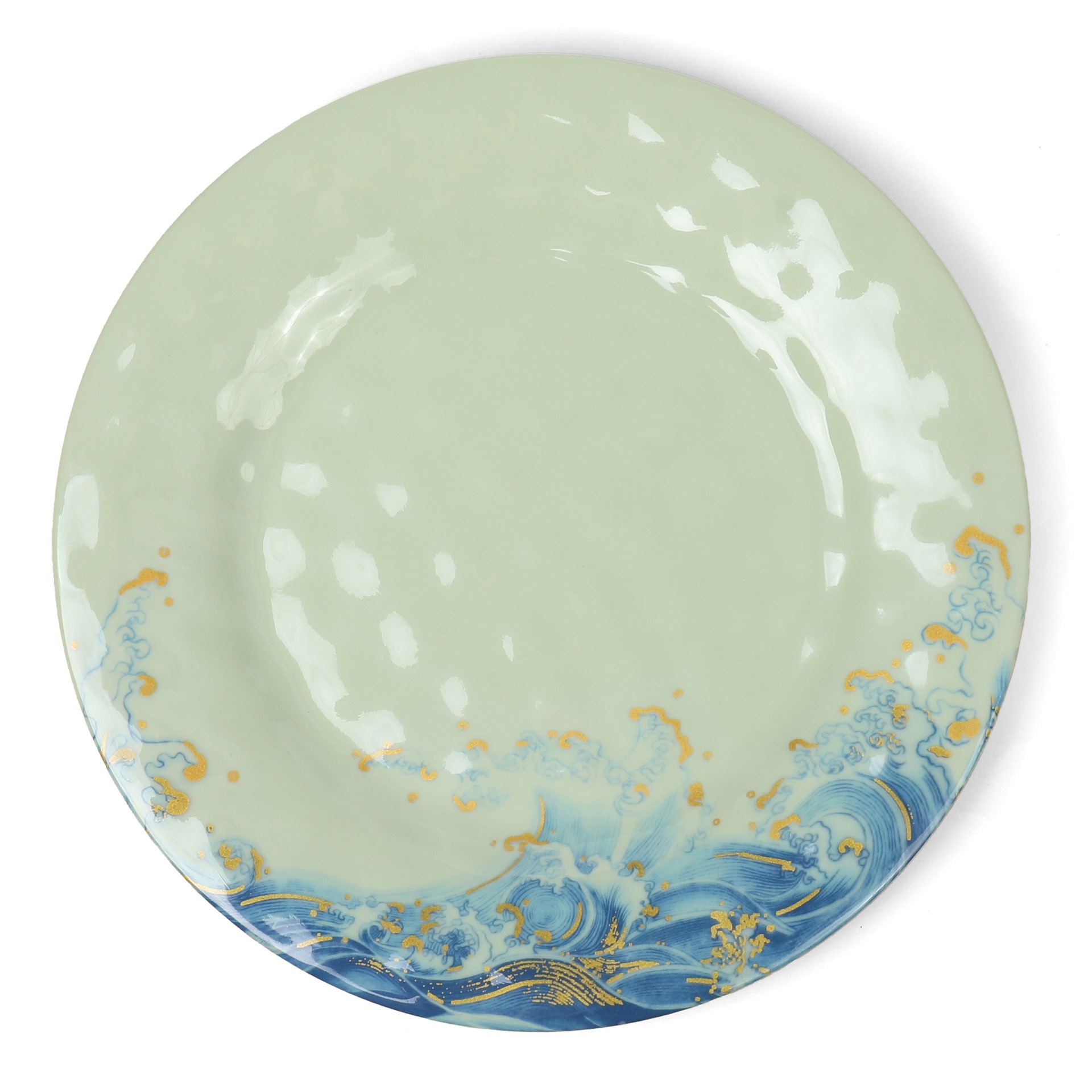 Export Amazon melamine pure melamine plates, European and American set plates, flat base melamine plates, cross-border manufacturer details Picture