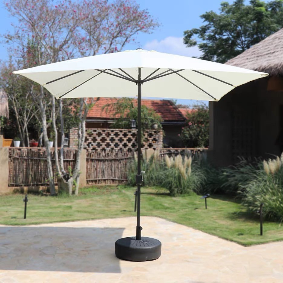 Outdoor sunshade umbrella with rubber base, large umbrella, sun protection and UV protection patio umbrella details Picture