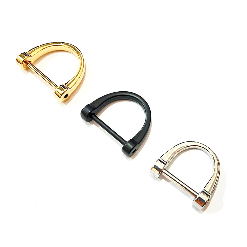 Car key chain accessories D-shaped buckle, metal horseshoe buckle, screw D-buckle, zinc alloy detachable and repairable hardware buckle Item Picture