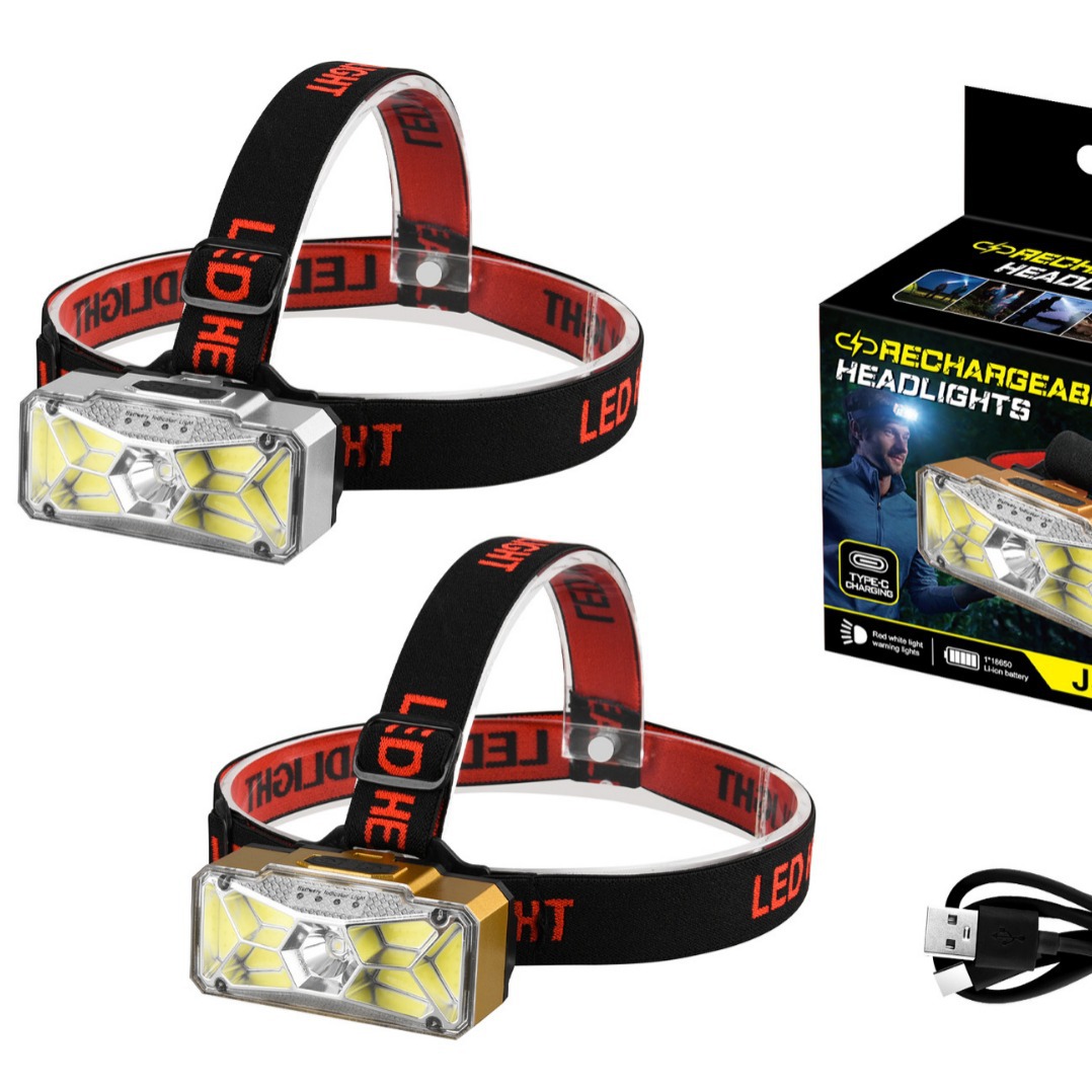 led strong headlight, mini charging, small waterproof diffused light cob headlight, outdoor night fishing headlight, multi-functional headlight Item Picture