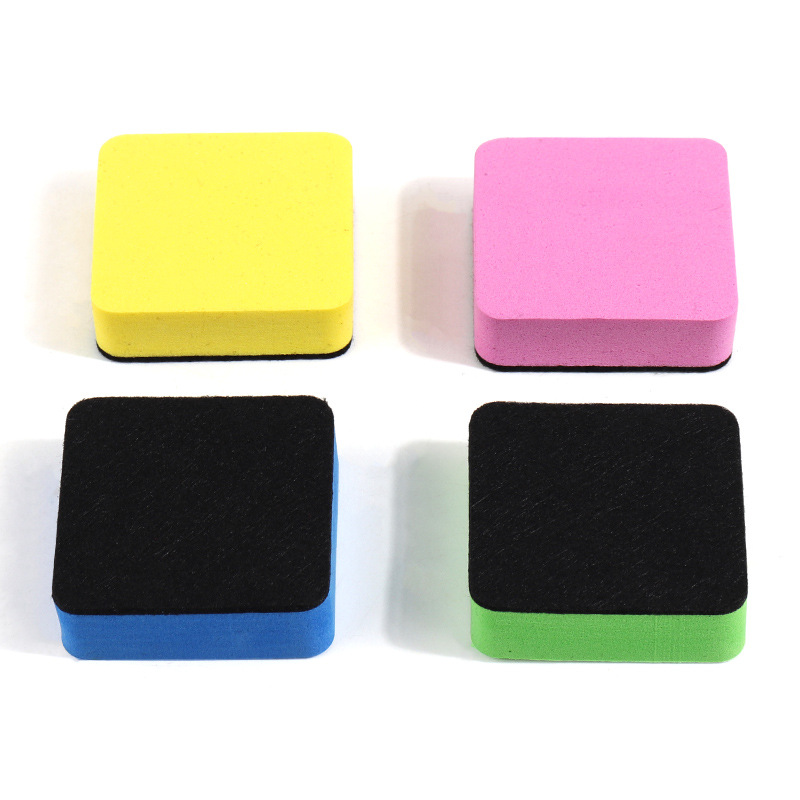 Non-magnetic white board eraser, small children's teaching EVA felt cloth, 5*5*1.5 square blackboard eraser manufacturer wholesale Specification image