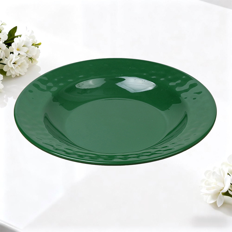 Foreign trade imitation porcelain round plates, fruit plates, vegetable plates, saucers, Western plates, commercial steak plates, pasta plates, home breakfast plates Application Scenario