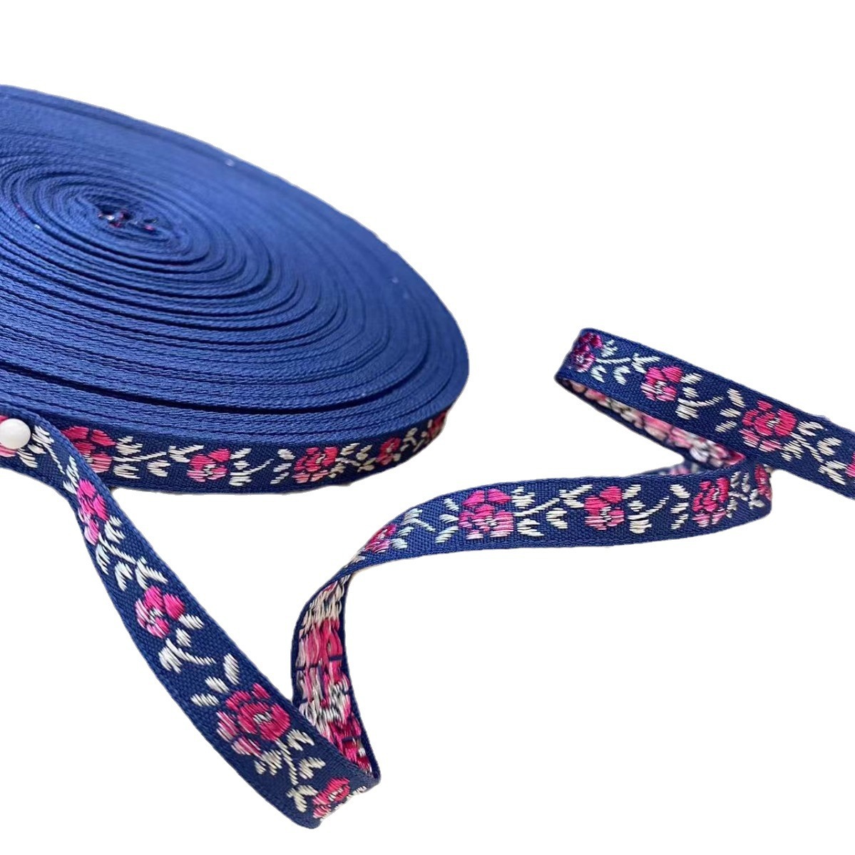 新中式服装配饰织带汉服马面裙格格服民族风提花刺绣织带现货批发白底实物图