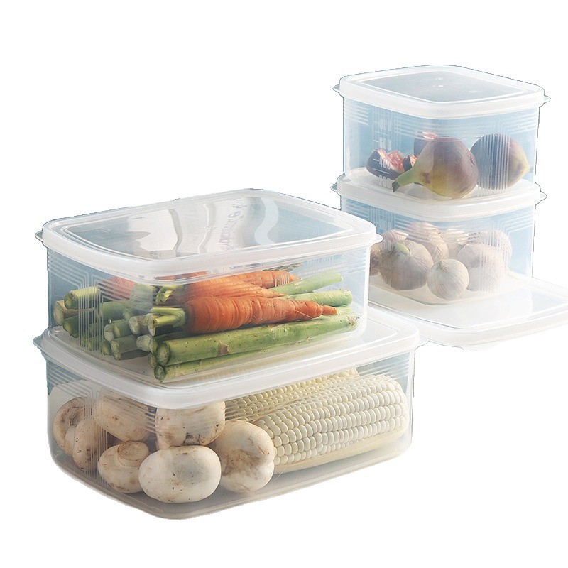 Food-grade household food storage box with lid, kitchen microwaveable box, sealed quick-frozen meat, plastic vegetables, frozen meat sealed box Item Picture