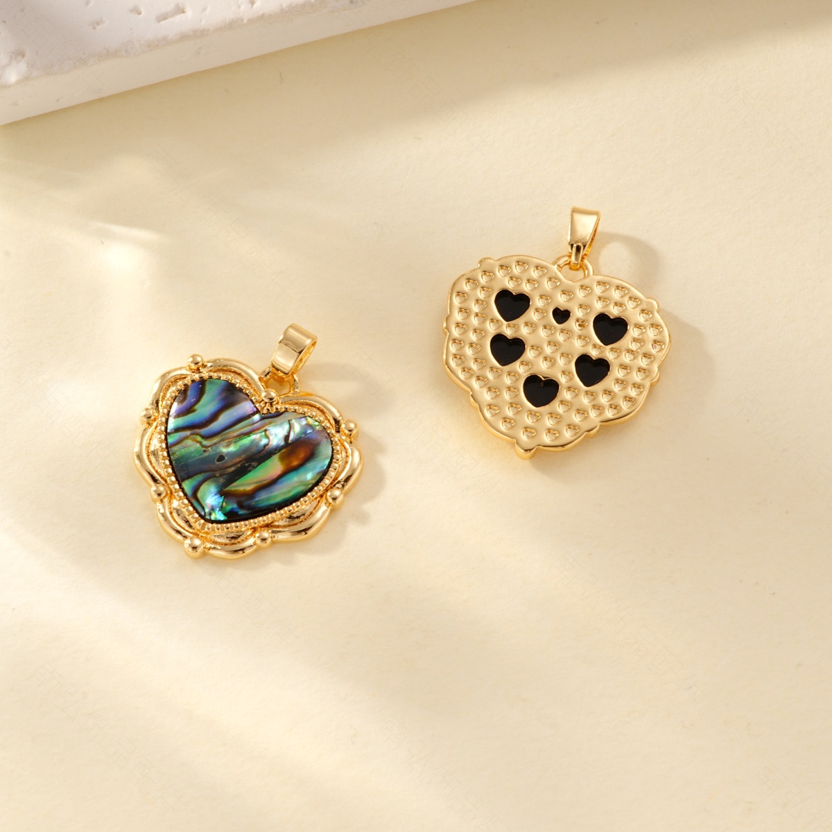 Abalone and shellfish oil drip pendant necklace clasp, copper-plated real gold color retention bracelet necklace clasp DIY accessory details Picture