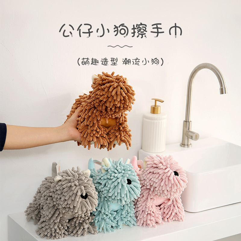 Wholesale of cartoon animal Chenier hand towels, multi-functional animal creative absorbent hand towels and plush toys details Picture
