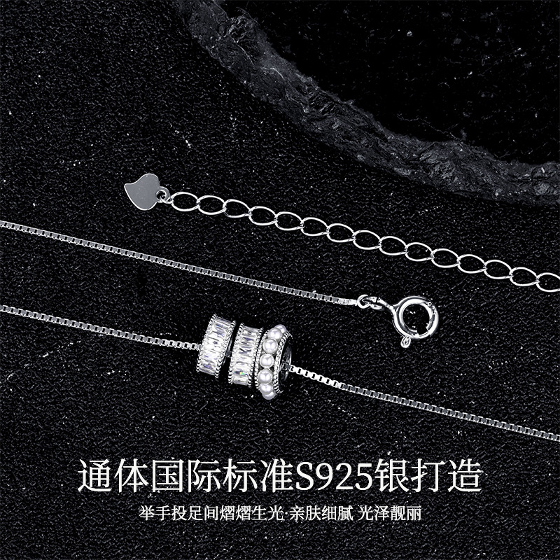 s925 sterling silver necklace for women, new style, non-fading, personalized, light luxury, European and American high-end collarbone chain sweater chain wholesale details Picture