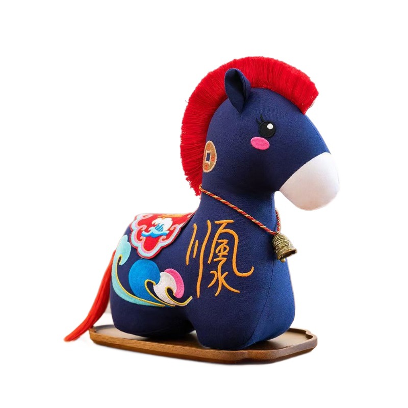 2026 Year of the Horse mascot figurine company Annual meeting souvenir, New Year zodiac doll gift, Chinese-style doll pendant Item Picture