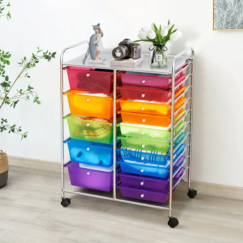 Trolley storage rack, drawer-type small trolley, dust-proof, movable storage, snack dust-proof storage, drawer-type storage