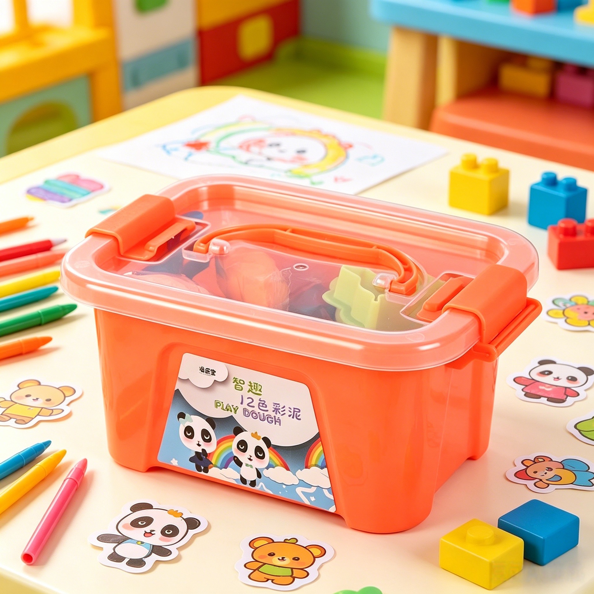 Peilebao Clay Factory Direct sales 12-color plasticine for you, tool box, non-sticky colored clay, stress-relieving diy toys Application Scenario