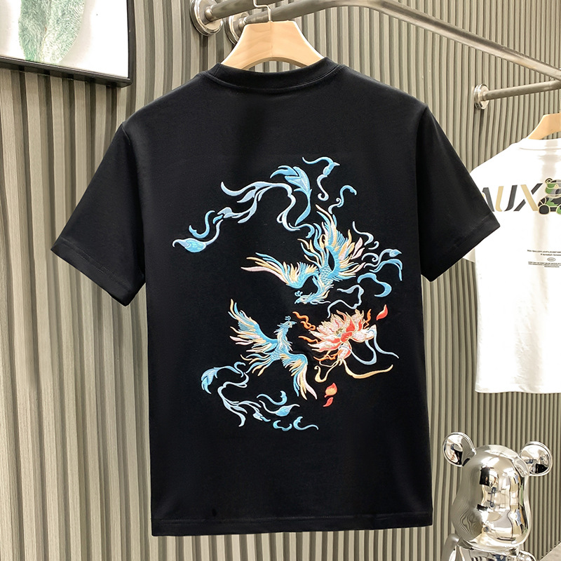 The new summer collection of Chinese trend short-sleeved T-shirts for men with round collars and half sleeves is a trendy choice for young people Application Scenario