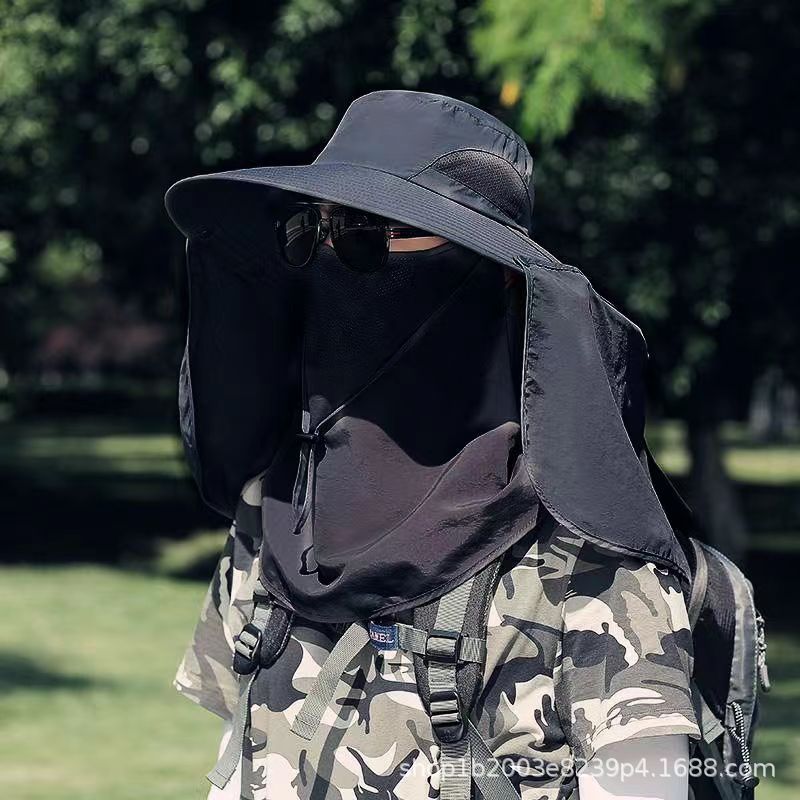 Sun visor, face shield, shawl hat, UV protection, sun hat, neck guard, breathable fisherman hat, wide-brimmed, outdoor mountaineering and fishing hat details Picture