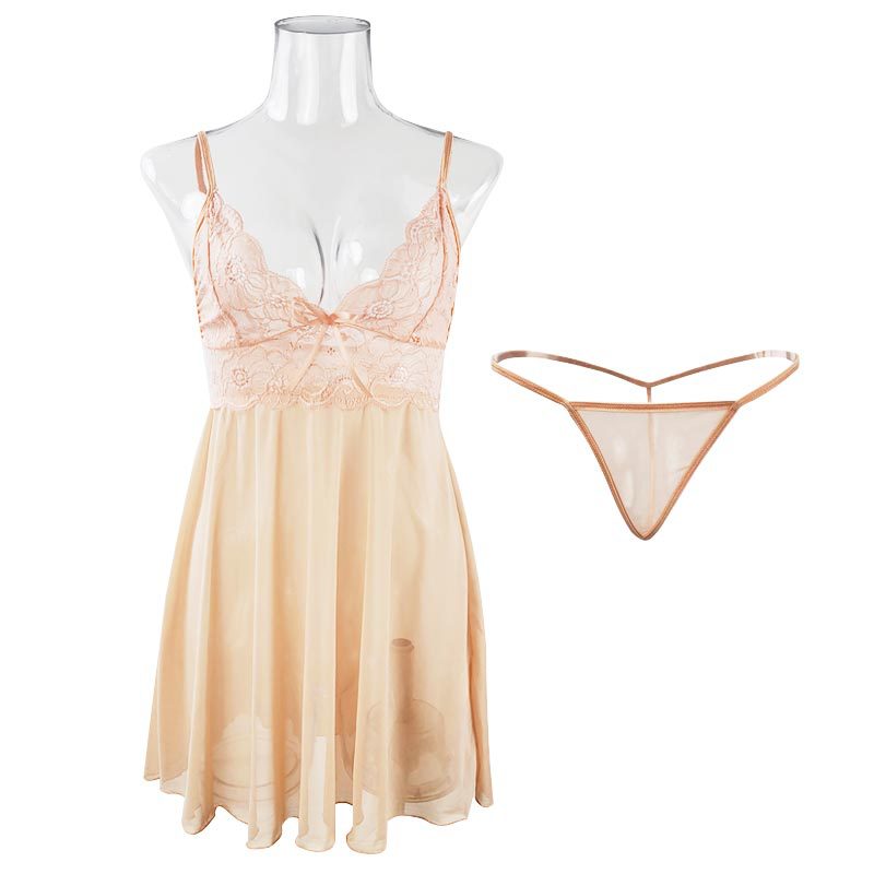 Cross-border Halter pure desire style pajamas for women's summer private Lace princess Net fabric strapless pad polyester ammonia nightdress wholesale 191 Item Picture
