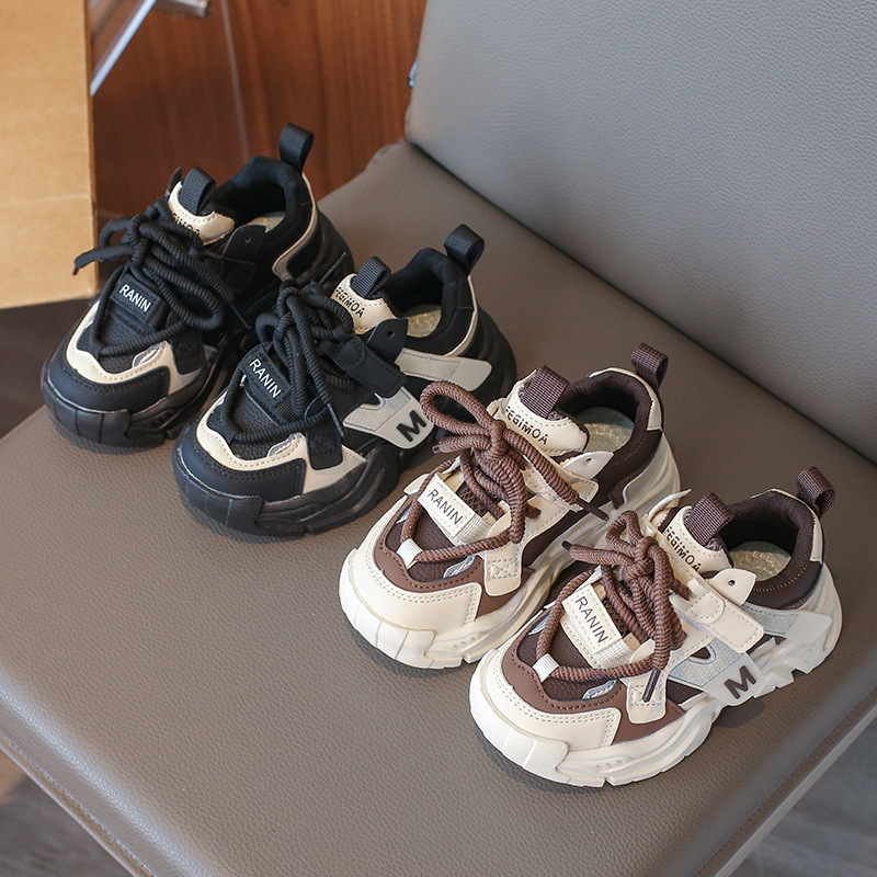 New waterproof soft-soled dad shoes for autumn and winter, ultra-light children's sports shoes, Big Tong children's running shoes, and best-selling cotton shoes details Picture