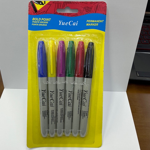 Yuecai95000记号笔6色10色12色24色油性彩色马克笔书写卡装多色彩