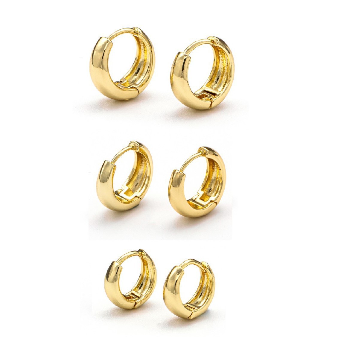 High-quality earring earrings with 14k gold plating and silver pigment rings, featuring smooth copper ear loops, are best-selling cross-border products from Europe and America on Amazon Application Scenario